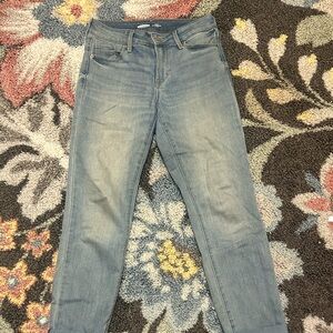 Old navy size 0 power straight mid rise light wash jeans